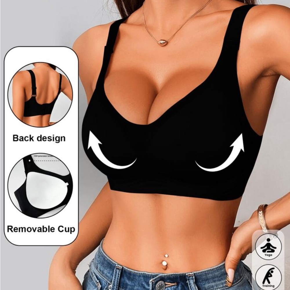Black Wireless Sports Bra